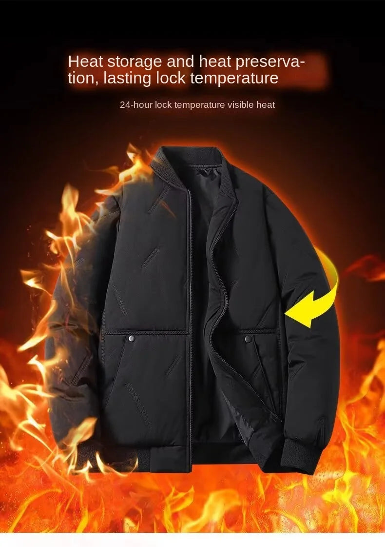 New autumn and winter baseball collar, men's fashionable and versatile cotton jacket, outer warm cotton jacket, baseball jacket,
