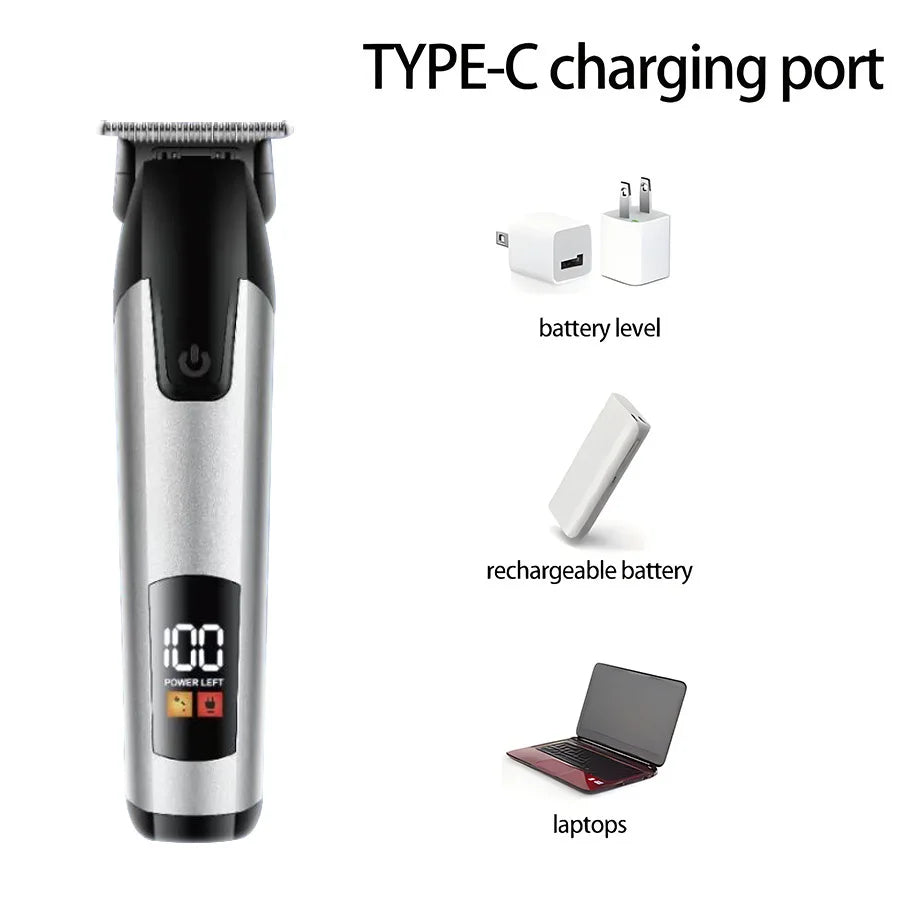 Hair Clipper New Men's Hair Trimmer Beard for Men Hair Clipper Rechargeable Electric Trimer Zero Gap Haircut Kit Machine Shaver