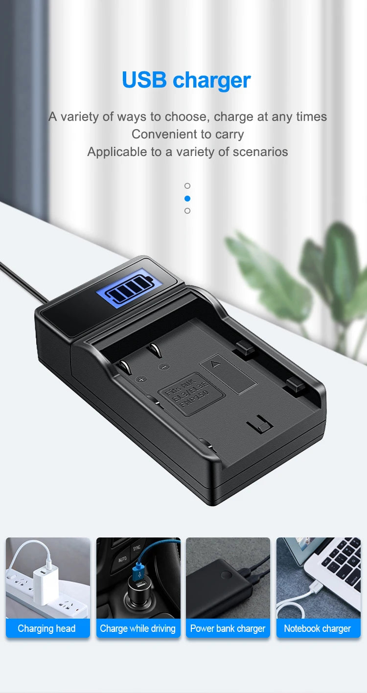 HQIX for Nikon D50 D70 D70S D80 D90 D100 D200 D300 D300S D700 Camera EN-EL3E Charger Battery