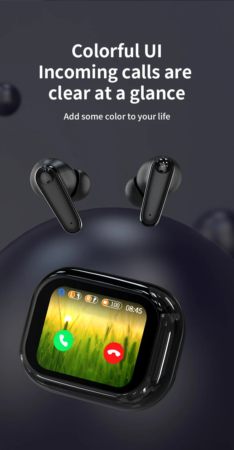 Smart Touch Screen Headphones 144 Languages Real Time Translation Bluetooth Earphone 6 Mic ANC ENC Cancelling Wireless Earbuds