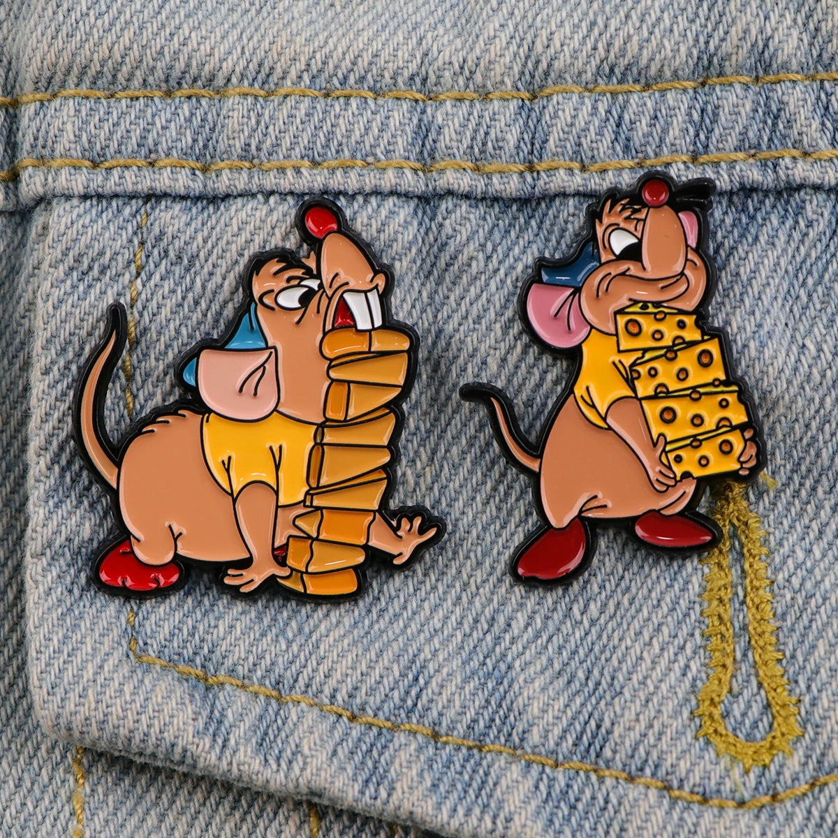 Fairy Tale Enamel Pins Cute Cartoon Mouse Brooches for Backpacks Clothing Lapel Badges Anime Jewelry Gift for Kids Women