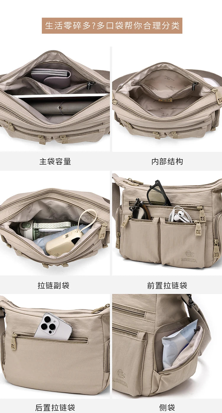 Nylon Crossbody Bag For Women Large Capacity Shoulder Bag Multi-pocket Female Bag Shopping Travel Lady Handbag Leisure Purse sac