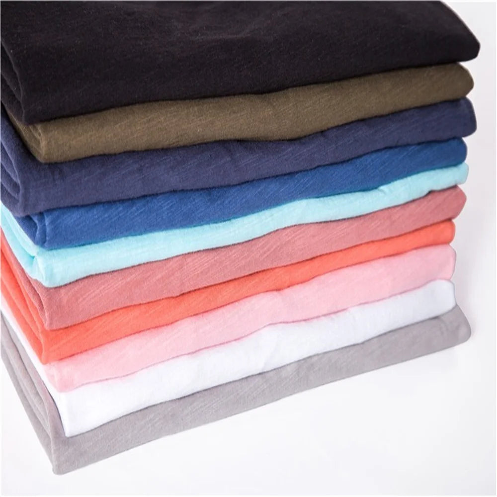 AIOPESON100% Cotton Men T-shirt V-neck Fashion Design Slim Fit Soild T-shirts Male Tops Tees Short Sleeve T Shirt O-neck For Men