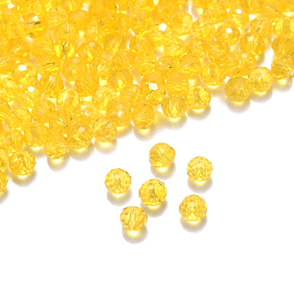 Cicifu Mix Green 3/4/6mm 40/120pcs Rondelle Austria Faceted Crystal Glass Beads Round Loose Beads for Jewelry Making Finding