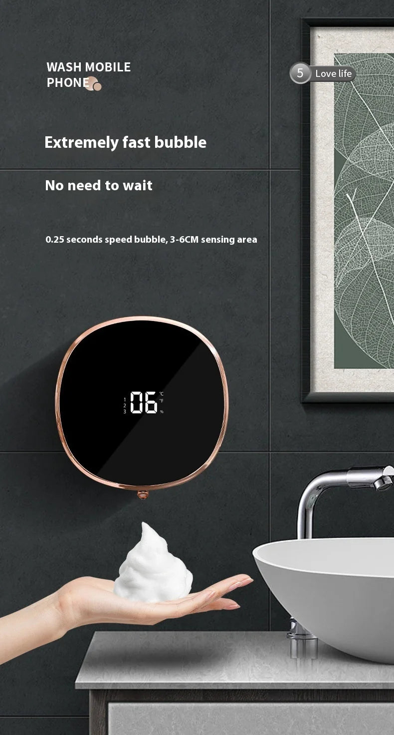 Automatic Rechargeable Electric Wall Mount Auto Dish Liquid Soap Dispenser Sensor Foaming Smart Touchless for Kitchen Bathroom