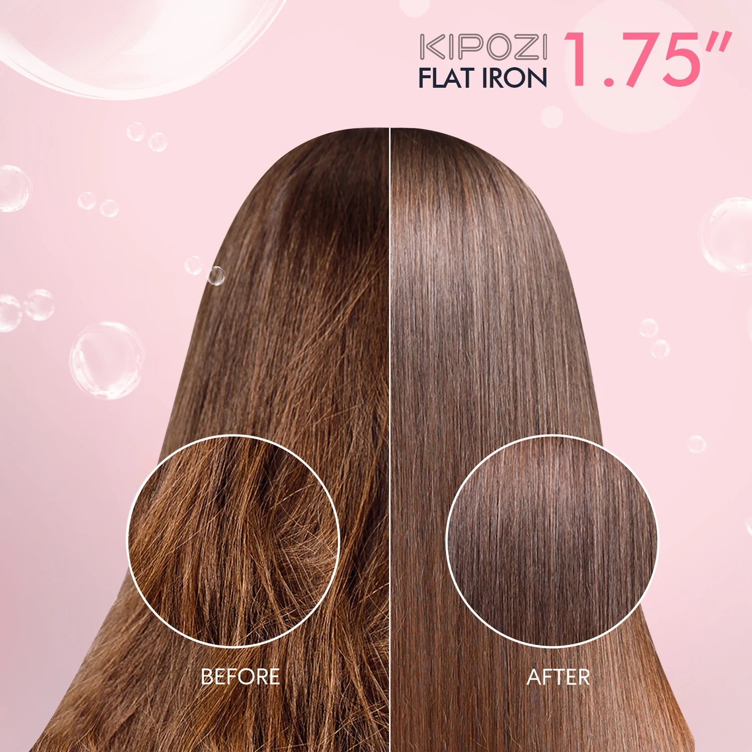KIPOZI Professionele Titanium Plat Yster Haarstryker met Digitale LCD-skerm Dubbele Spanning Onmiddellike Verhitting Krulyster