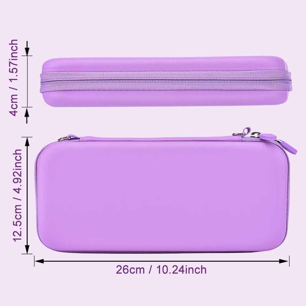 15 in 1 Switch OLED Storage Kit Switch Case and Thumb Caps Portable Waterproof Travel Bag for Switch Console & J-Con (Purple)