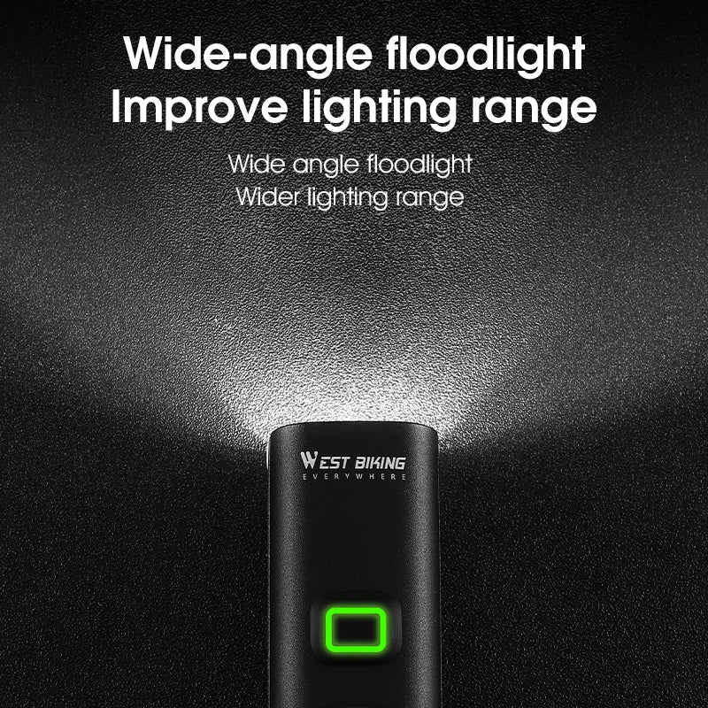 WEST BIKING Schnellverschluss Hebe Fahrradlicht 1000LM Hochhelles Fahrradlicht Type-C Aufladung Tragbare Fahrradtaschenlampe