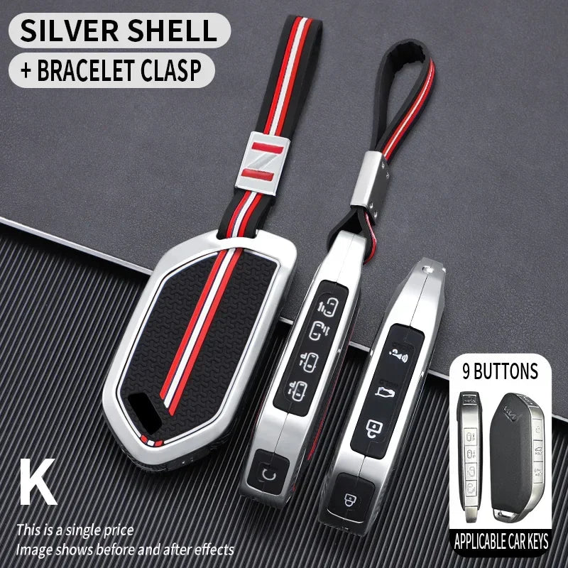 5/6/8/9 Buttons Zinc Alloy Car Key Case Cover For Kia EV9 Picanto Sorento MQ4 Carnival KA4 Morning K5 Carens 2024 RemoteKeychain