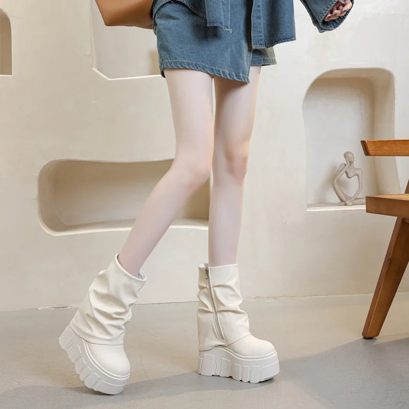 New Lace Up Iridescent Pearl Chain Decorative Women's Vulcanized Shoes Women's Platform Sneakers Zapatos De Mujer Women Shoes