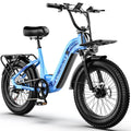 1000W Electric Bicycle for Adults, Cybervelo EK12 Step-Thru 20" Fat Tire E-bike 48V 20AH Removable Battery Shimano 7-Speed