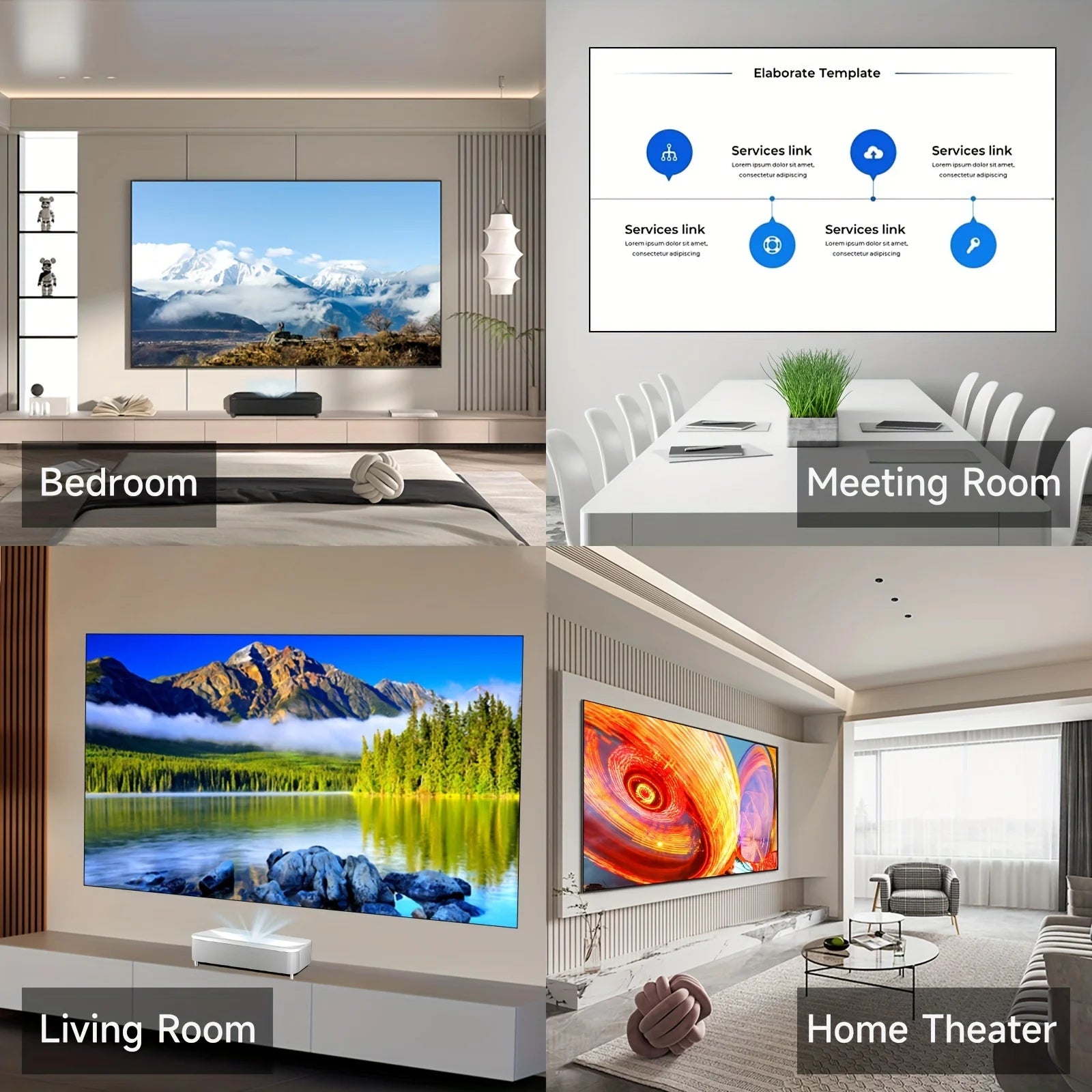 Portable Projector Screen 16:9 Foldable Projection Screens Home Cinema House Indoor Outdoor Theater 4K HD 1080P Anti Light Flat
