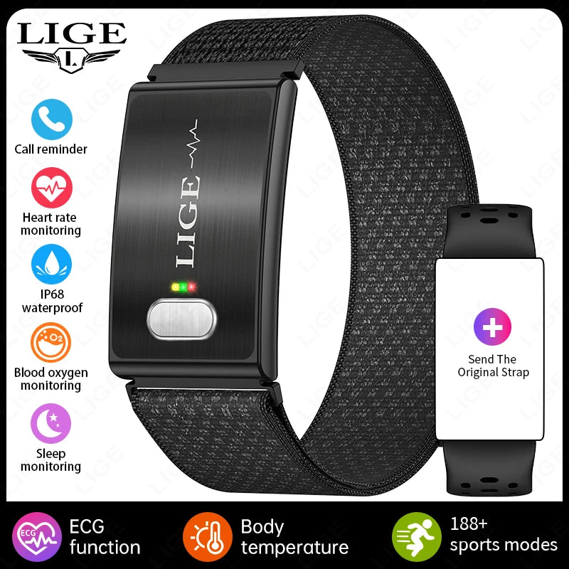 LIGE Fitness Tracker ECG+PPG SpO2 Sport Smart Bracelet Body Fat BMI Heart Rate Blood Pressure Monitor Pedometer Smartwatch Band