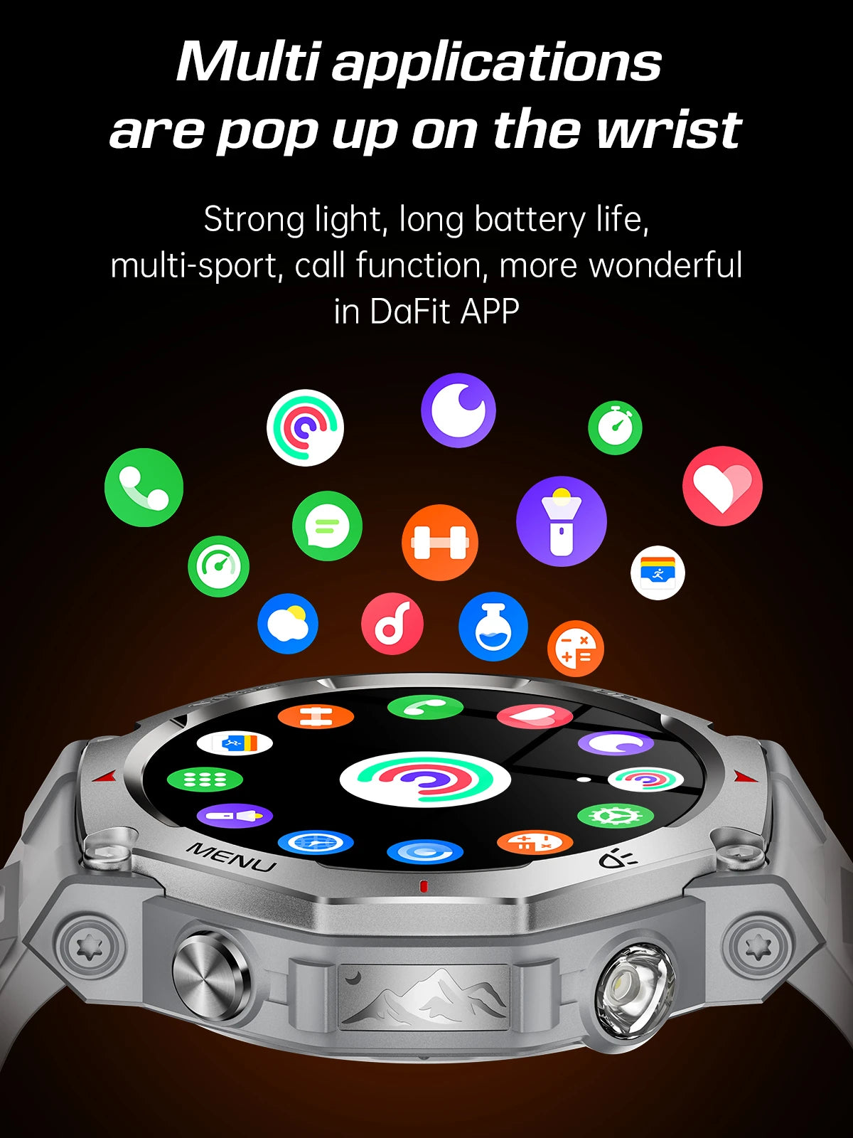Smartwatch for iPhone Andriod,wireless call dialing,sports mode,incoming call and message push,fitness tracker,health monitoring