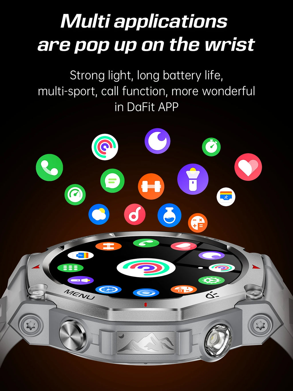Smartwatch for iPhone Andriod,wireless call dialing,sports mode,incoming call and message push,fitness tracker,health monitoring