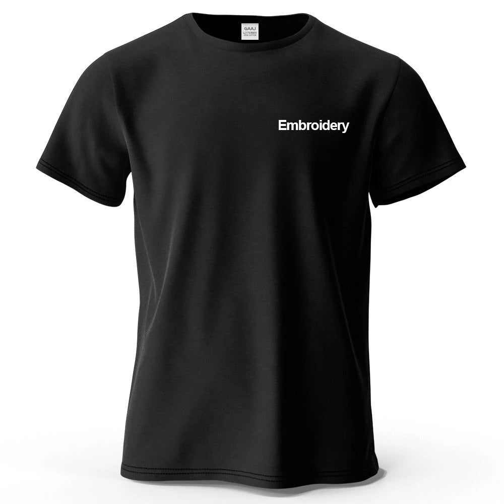 Custom Embroidery T Shirt Premium 100% Cotton T shirt Diy Your Own Design Brand Company Team Pet Animal Logo Men Women Tee Tops