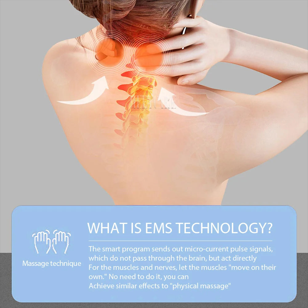 TENS Pulse Back Neck Massage 4 Models Electric Smart Shoulder Cervical Massager Muscle Beating Health Care Tool