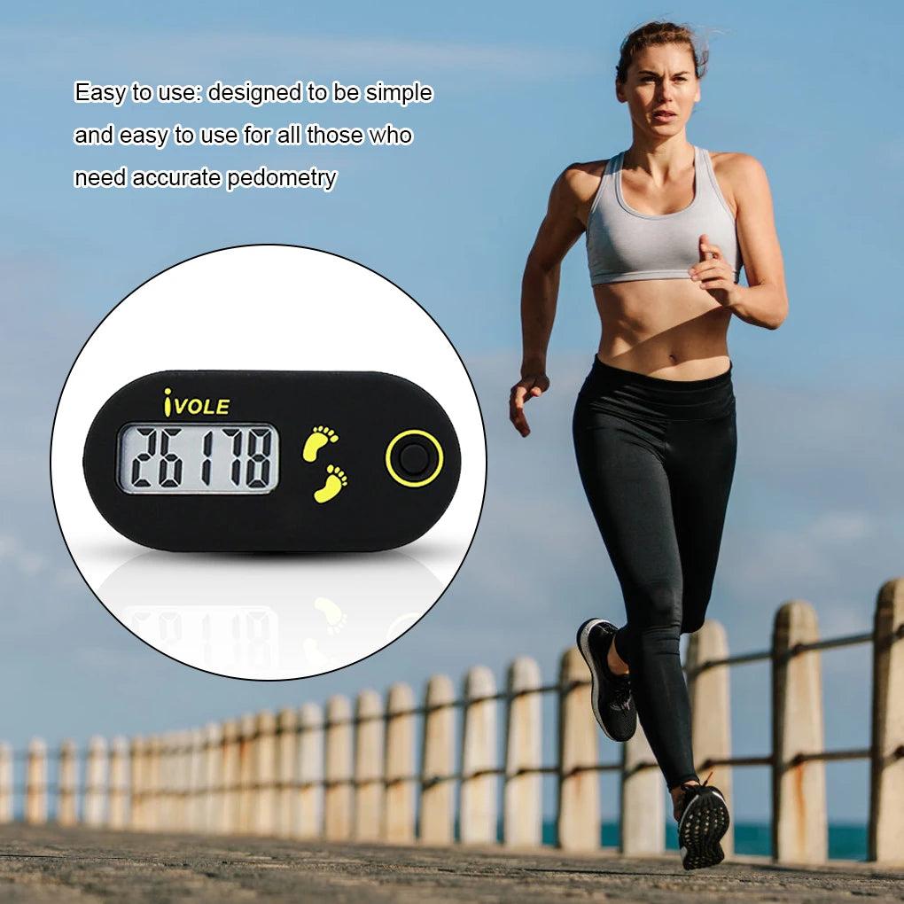 Ivole Digital Step Pedometer Walking Running Counter LCD Display Fitness Gym Practice Counting Tools Accessories