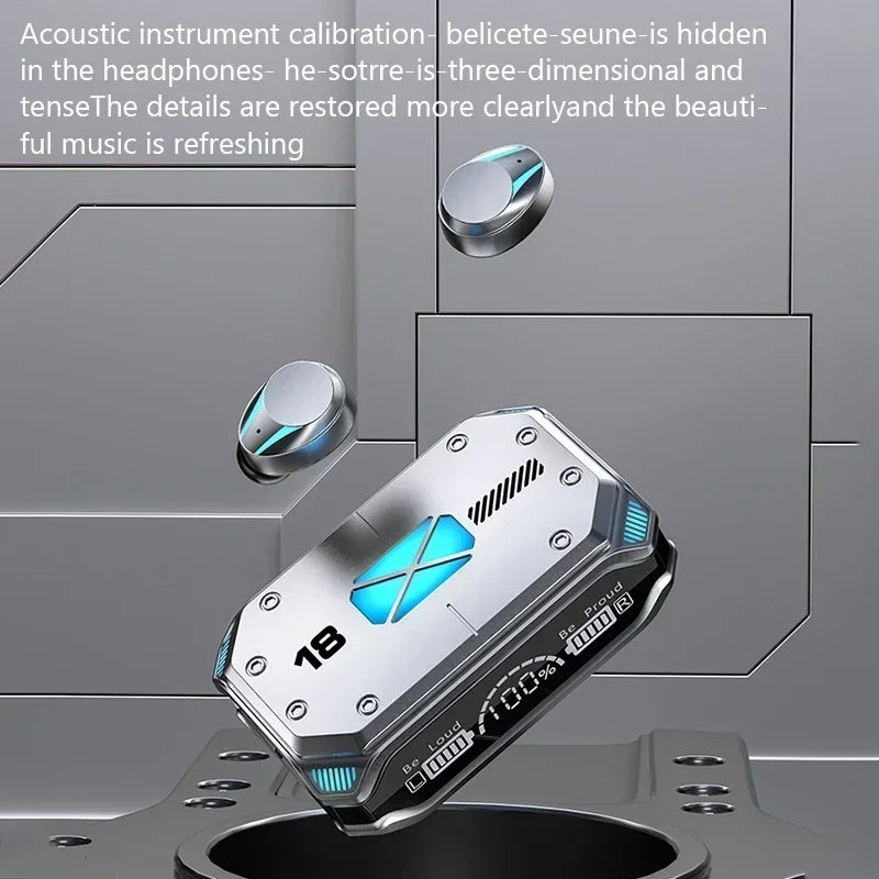 M41 Smart Touch Headset: Wireless Bluetooth Earphones with LED Display & Stereo Sound, Suitable for Smartphones