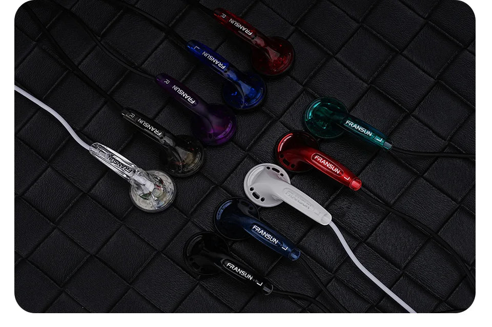 Fransun 1st Gen Flat-Head Earphones 15.4mm Dynamic Driver Earbuds 15.4mm Dynamic HiFi Sound Tears-of-Regret Headphones With Mic