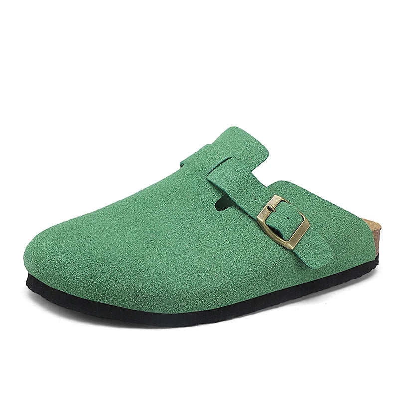 Herren Wildleder Kork Sandalen Clogs Damen Geschlossene Zehen Hausschuhe Pantoletten Gesundheitsfußbett für Dropshipping
