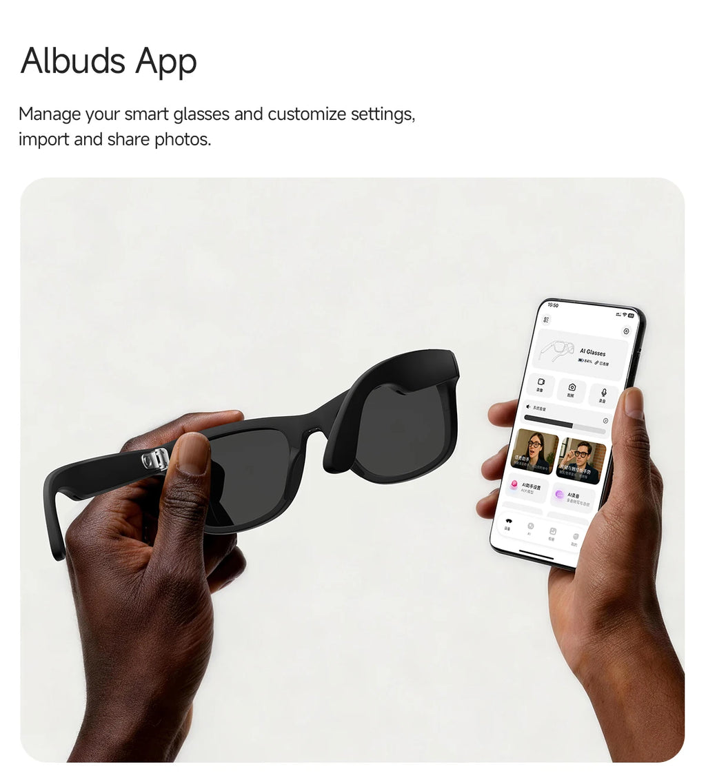 2026 New Smart Glasses 800W Take Pictures Record Al Translation WIFI Transmission AI Recognition GPT 2000MAH Music Smart Glasses