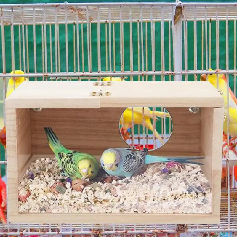 Bird Nesting Box Parrot Nesting House Parrot Breeding Mating Box Wooden Bird Nesting House For Parrot Parakeet Budgies Lovebirds