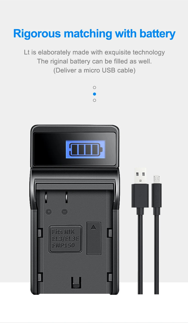 HQIX for Nikon D50 D70 D70S D80 D90 D100 D200 D300 D300S D700 Camera EN-EL3E Charger Battery