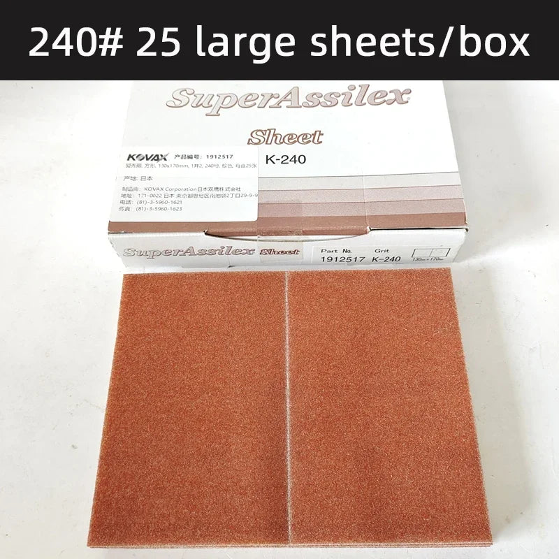 Japanese KOVAX soft film sandpaper 130 * 170mm with 2 grit, polishing sand 240-3000 mesh, 25 pieces
