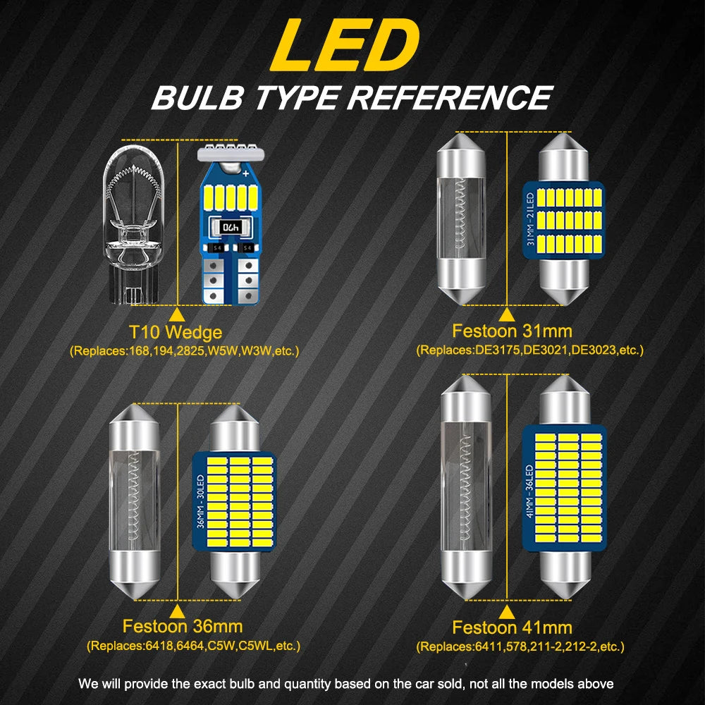 BMTxms 15PCS LED Interior Light Bulb Kit For Volvo S80 2007-2013 2014 2015 2016 2017 Car Dome Trunk Vehicle Lamp Accessories