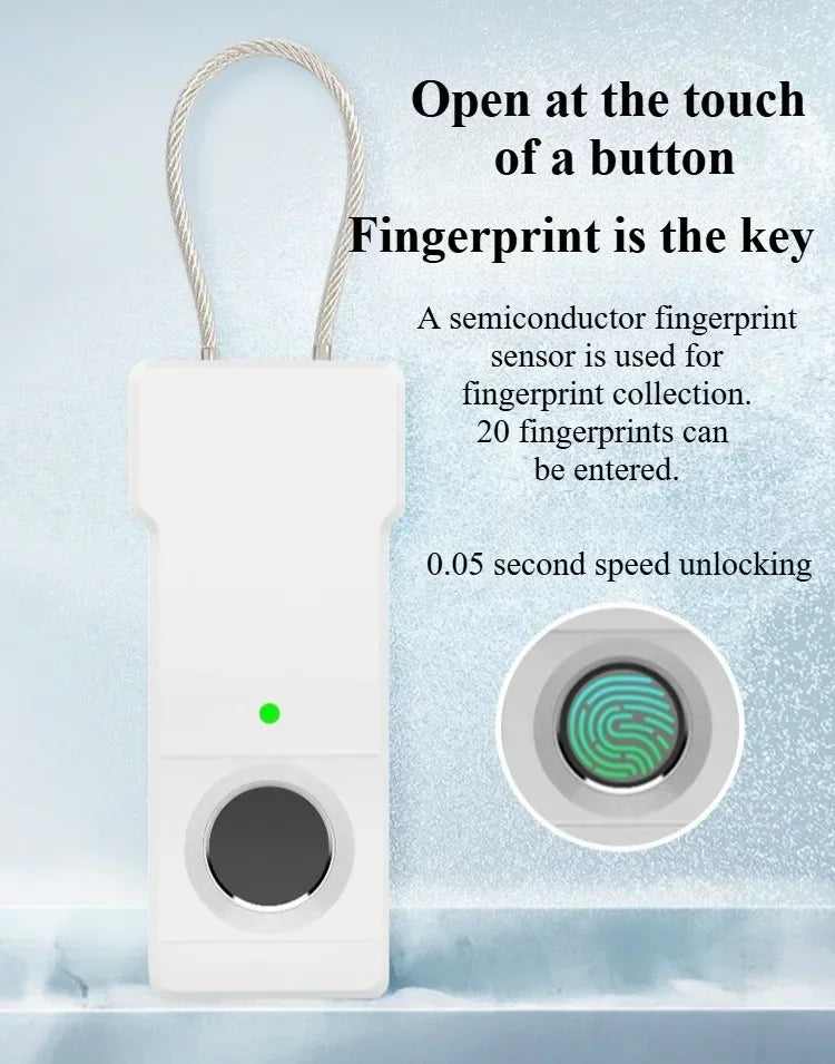 Tuya Fingerprint Padlock Bluetooth Combination Padlock Suitcase Luggage New Metal Code Lock Mini Fingerprint Key Anti-Theft Lock