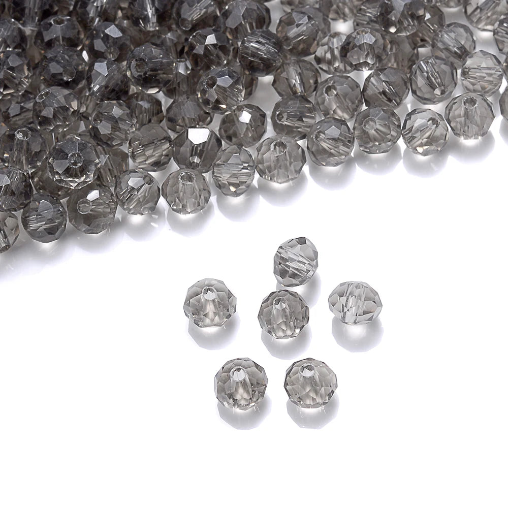 Cicifu Mix Green 3/4/6mm 40/120pcs Rondelle Austria Faceted Crystal Glass Beads Round Loose Beads for Jewelry Making Finding