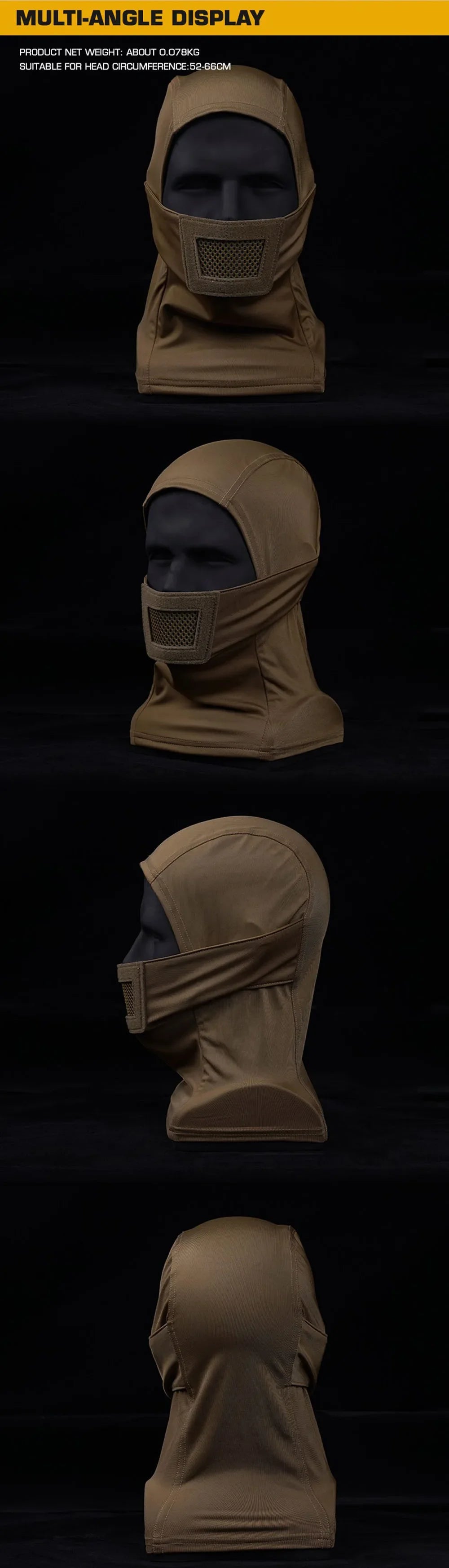 Airsoft Mask for Men Sport Mask Balaclava Headgear Full Face Protection Knight Headwear for Paintball Hunting Sport Cycling