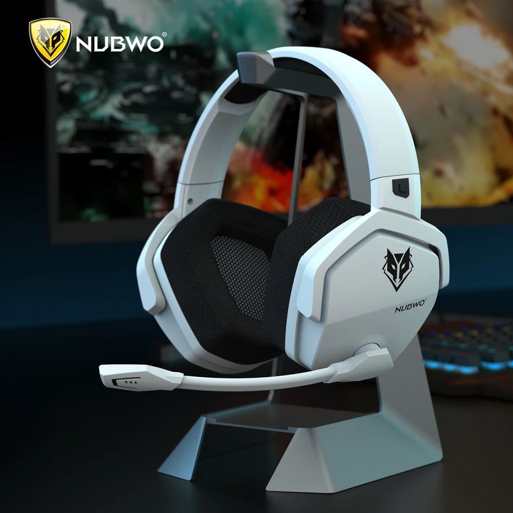 NUBWO G06 Dubbele Draadlose Speletjie-koptelefoon met Mikrofoon vir PS5, PS4, rekenaar, selfoon, Switch, 2.4GHz Bluetooth 5.3 Speletjie-oorfone