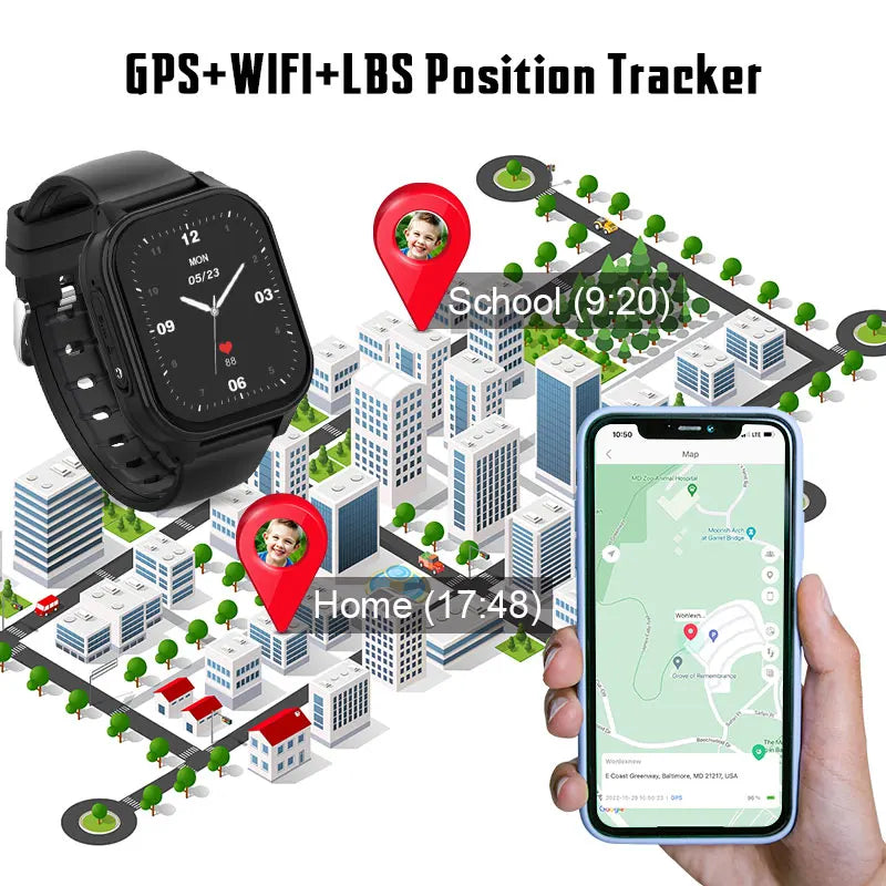 4G Smart Watch Kid SOS GPS WiFi Wristwatch Whatsapp KT19Pro MAX Android8.1 with Video Call Camera Monitor Children smartwatch