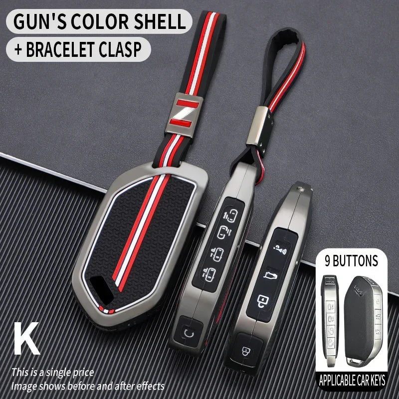 5/6/8/9 Buttons Zinc Alloy Car Key Case Cover For Kia EV9 Picanto Sorento MQ4 Carnival KA4 Morning K5 Carens 2024 RemoteKeychain