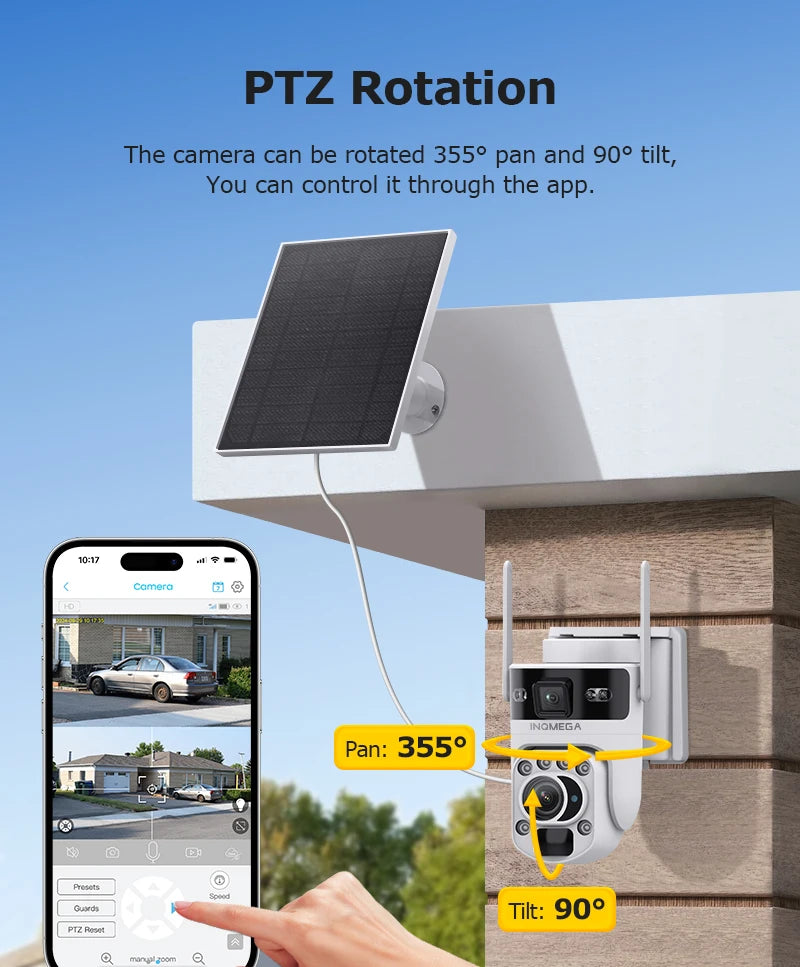 12MP 50X Zoom Dual Lens 4G SIM Solar Camera WIFI Outdoor Surveillance PTZ Human Detection Recording Security Night Vision Camera