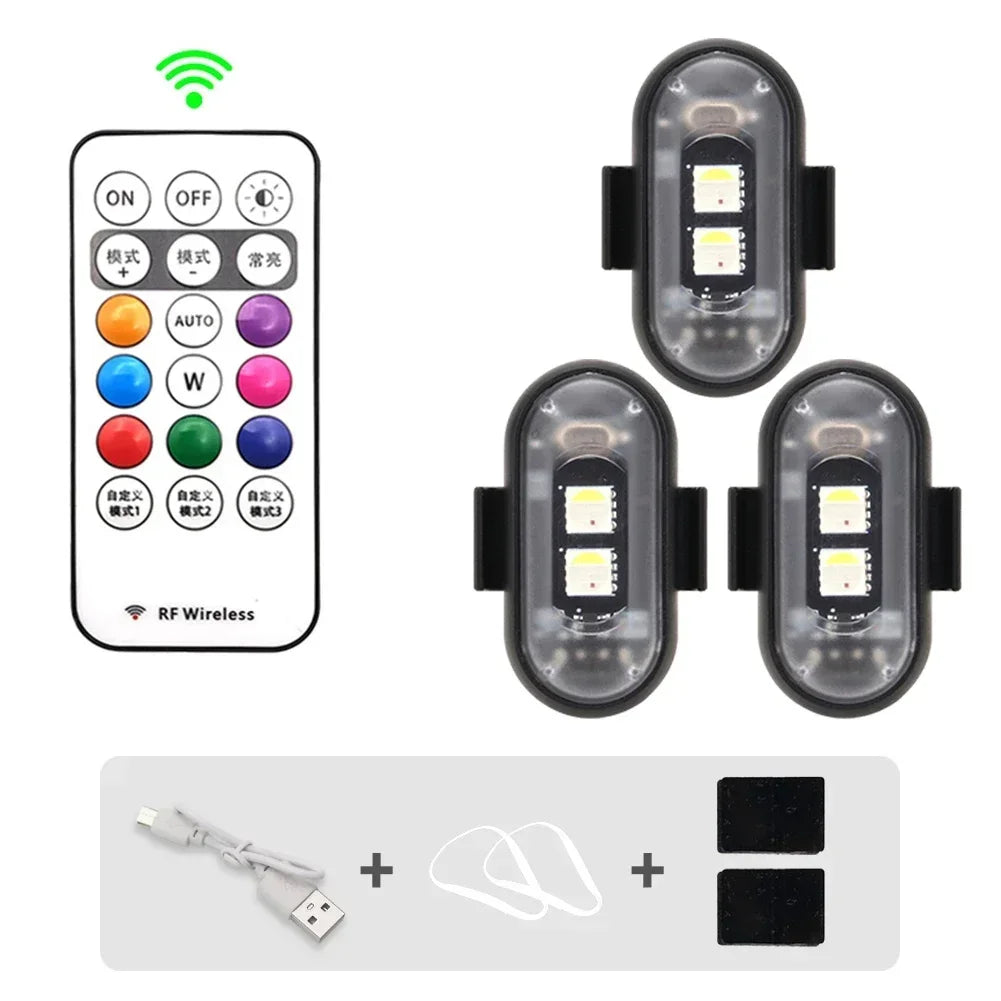 RGB Led Scooter Flitsligte Fiets LED Flitsposisie Draadlose Lig Vliegtuig Helikopter Waarskuwingsligte Toebehore