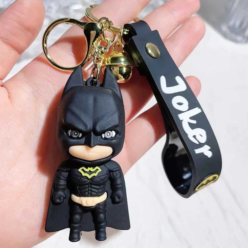 Cute Cartoon Keychain PVC Soft Rubber Animel Batman Joker Doll Pendant Ornaments Gift