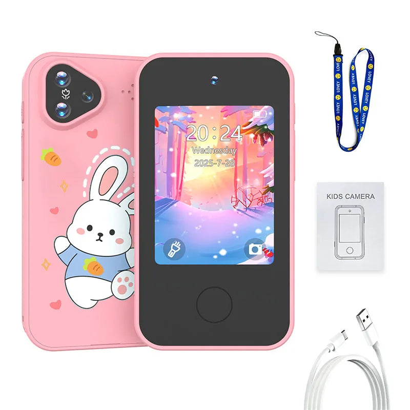 This children's smart early education toy phone features storytelling, music playback, and photo-taking functions.