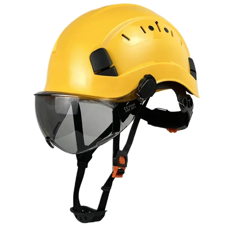 Safety Helmet With Goggles Men's Construction Hard Hat High Quality ABS Protective Helmets Work Cap For Working Climbing Riding