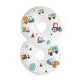 32in Foil Number Balloons with Construction Vehicle Stickers, 0-9 for Birthday Party Home Decor, Graduation/Halloween/