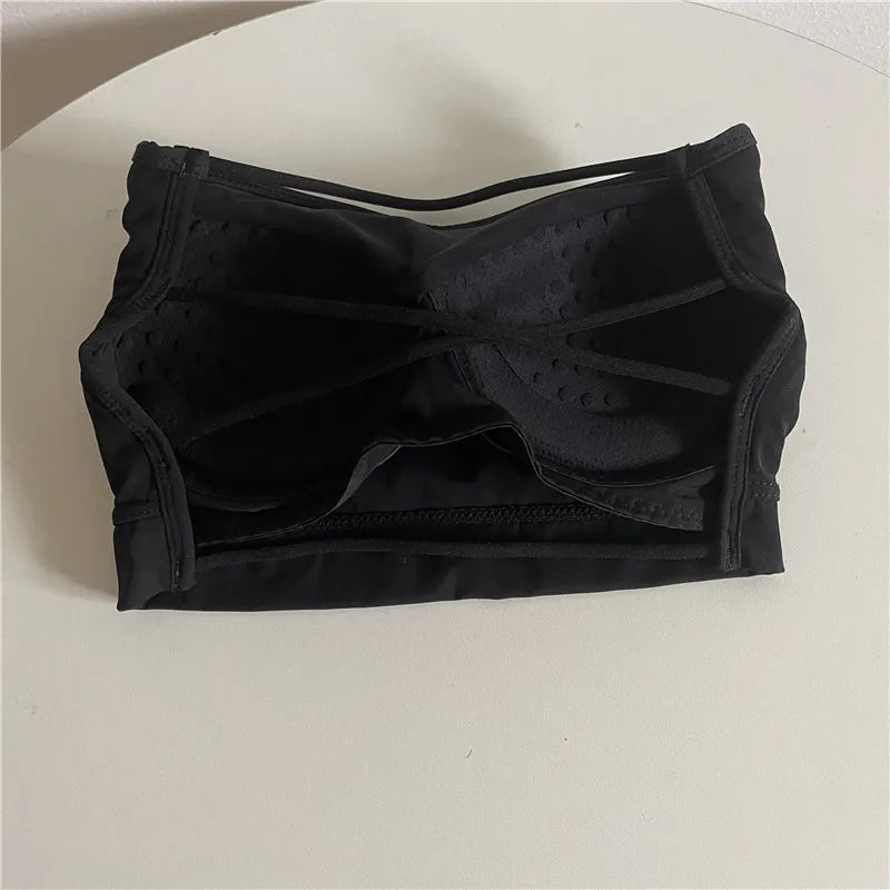 Seamless Tube Top Ice Silk Sexy Wrap Chest for Women Push Up  Bras Strapless Underwear Solid Color  Bralette Lingerie Tops