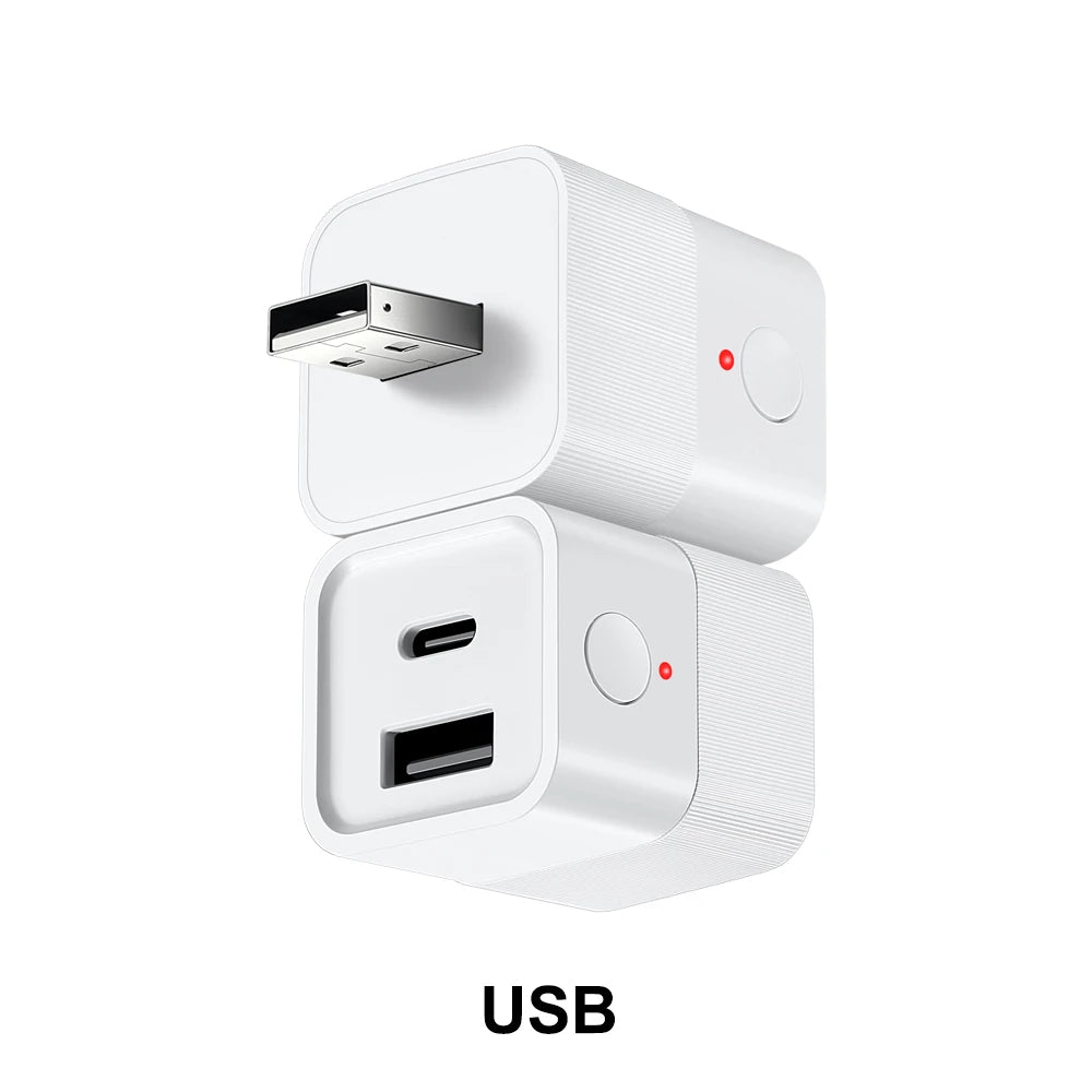 Smart USB Adapter Switch Zigbee 3.0  2 in 1 Mini USB Type-C Power Adaptor Plug Works with Home Assistant Zigbee2MQTT ZHA
