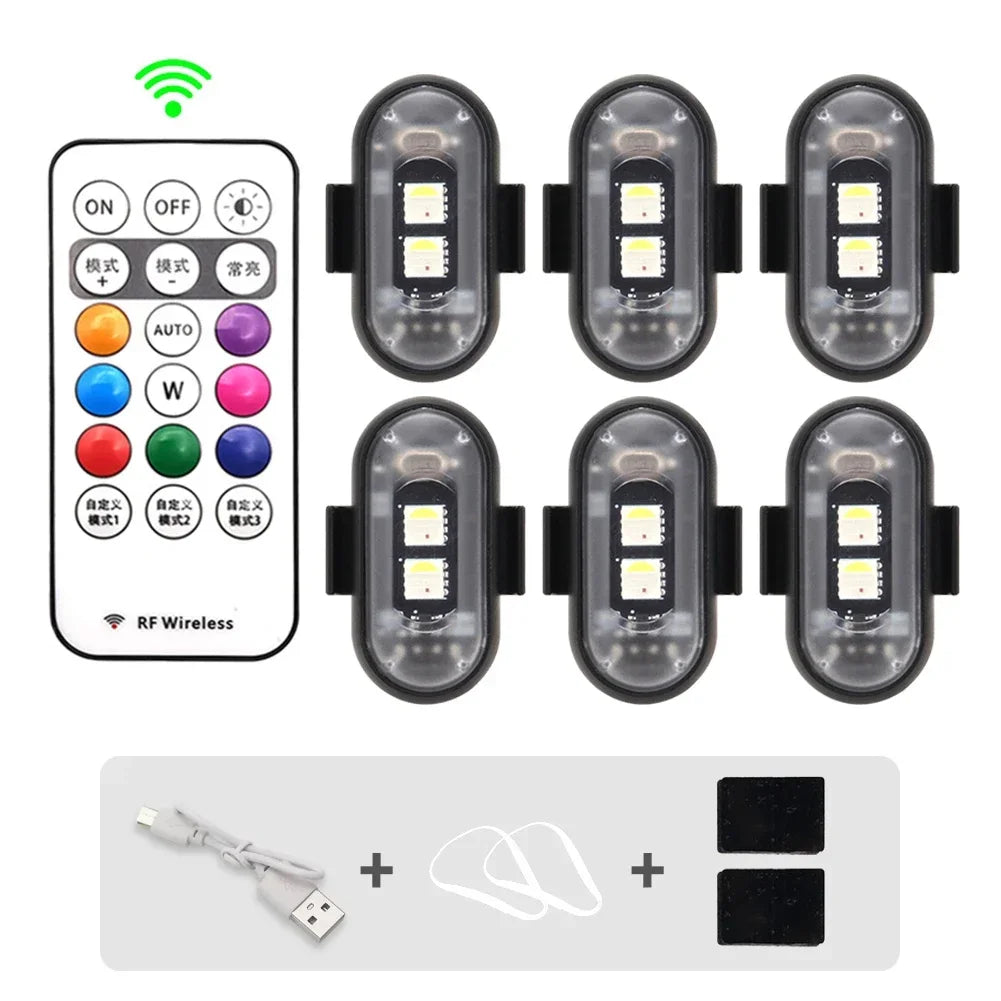 RGB Led Scooter Flitsligte Fiets LED Flitsposisie Draadlose Lig Vliegtuig Helikopter Waarskuwingsligte Toebehore