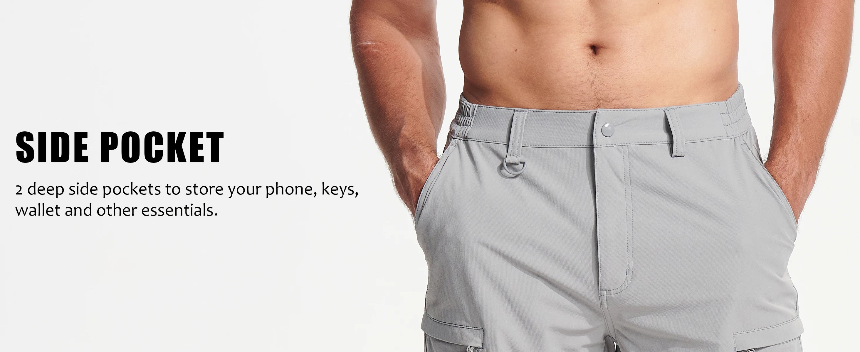 TACVASEN Summer Moisture Wicking Casual Shorts Mens Cargo Work Shorts Running Jogging Sports Bottoms Nylon Rip-Stop Short Pants