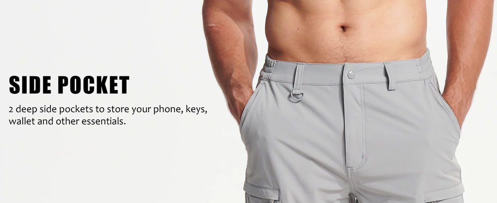 TACVASEN Sommer feuchtigkeitsableitende Freizeithose Herren Cargo Arbeitsshorts Laufshorts Jogging Sporthose Nylon Rip-Stop Kurze Hosen