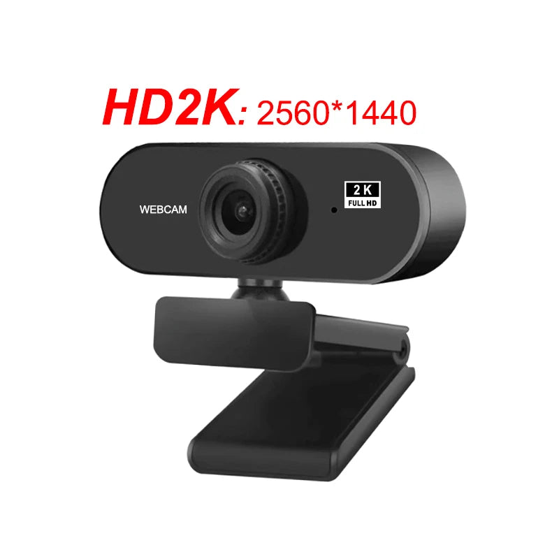 Elough 2K HD Webkamera vir Rekenaar Skootrekenaar Mini USB Webkamera met Mikrofone Webkamera vir YouTube Skype