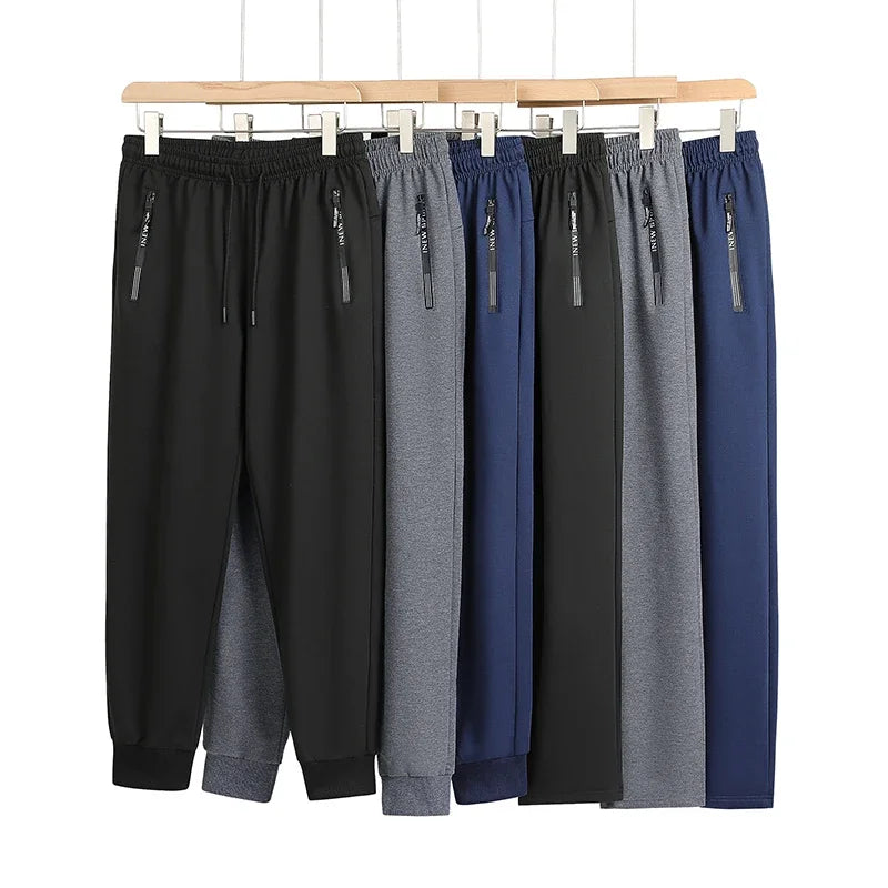 Herren Sommerhose große Größen, Kordelzug, Stretch, Sport-Jogger, Herren, große Übergröße, Reißverschlusstasche, 4XL 5XL 6XL 7XL 8XL, Grau, Schwarz