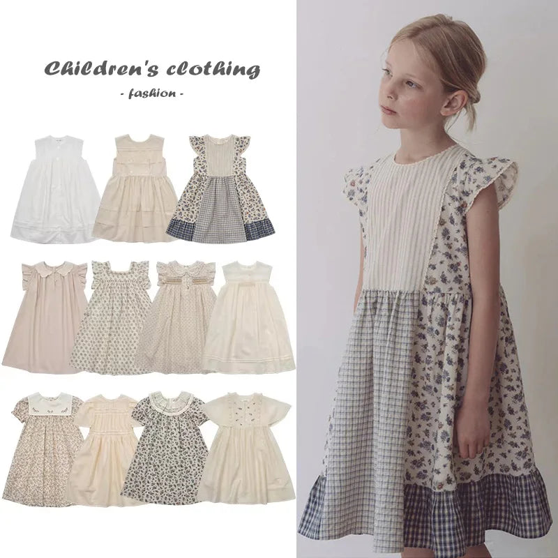 2025 New Elegant Girl Dress LOU Exquisite Embroidery Children Princess Dress Flower Girls Party Dresses Summer Baby Costume